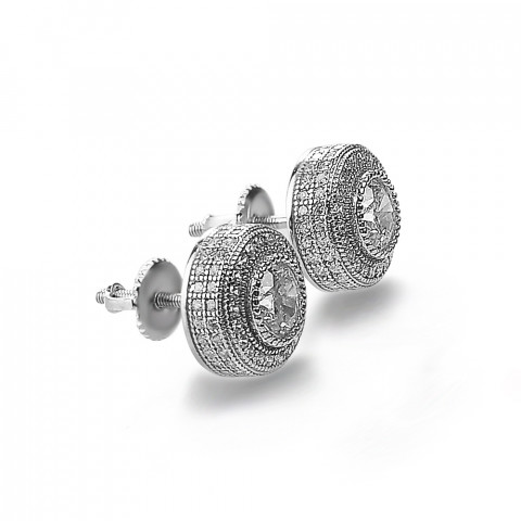 Cz stud earrings custom made 925 sterling silver